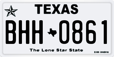 TX license plate BHH0861