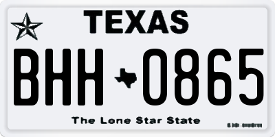 TX license plate BHH0865