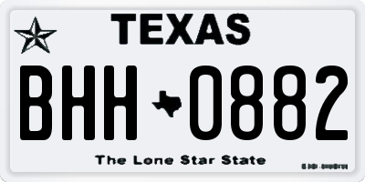 TX license plate BHH0882