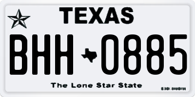 TX license plate BHH0885