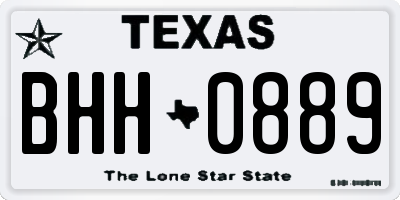 TX license plate BHH0889