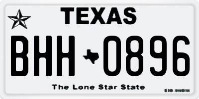 TX license plate BHH0896