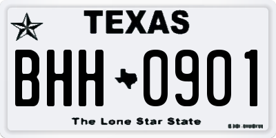 TX license plate BHH0901