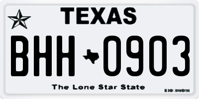 TX license plate BHH0903