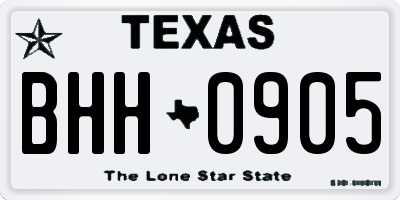 TX license plate BHH0905