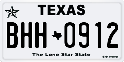 TX license plate BHH0912