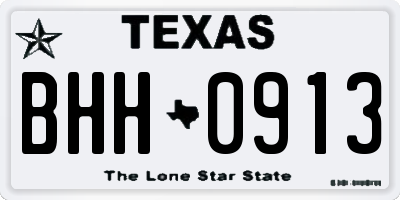 TX license plate BHH0913
