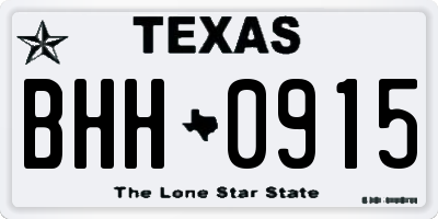 TX license plate BHH0915