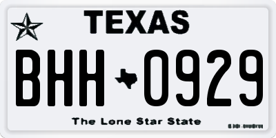 TX license plate BHH0929