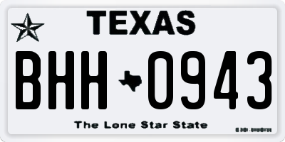 TX license plate BHH0943