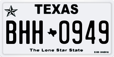 TX license plate BHH0949