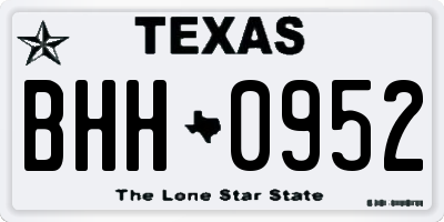 TX license plate BHH0952