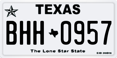 TX license plate BHH0957