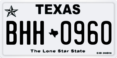 TX license plate BHH0960