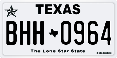 TX license plate BHH0964