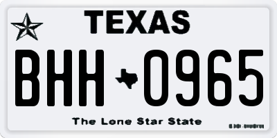 TX license plate BHH0965