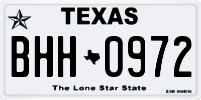 TX license plate BHH0972