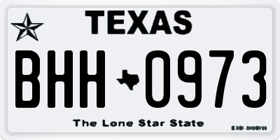 TX license plate BHH0973