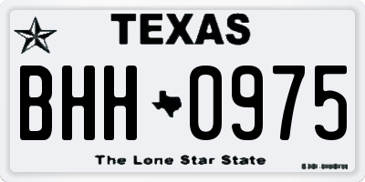 TX license plate BHH0975