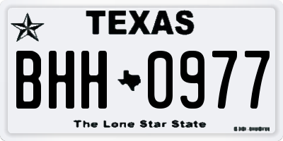 TX license plate BHH0977