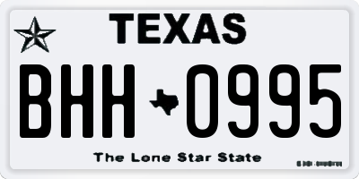 TX license plate BHH0995
