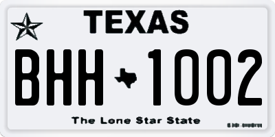 TX license plate BHH1002