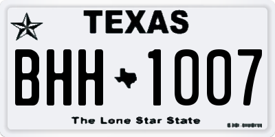 TX license plate BHH1007
