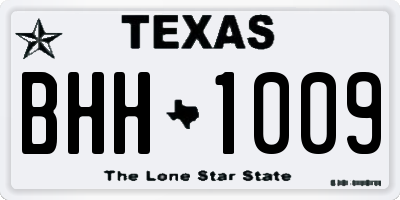 TX license plate BHH1009