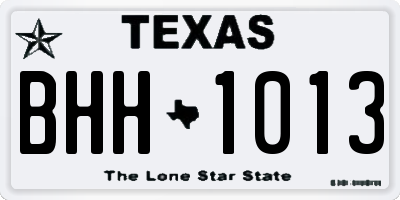 TX license plate BHH1013