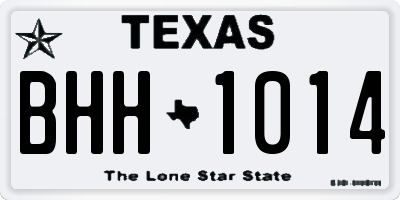 TX license plate BHH1014