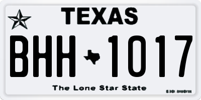 TX license plate BHH1017