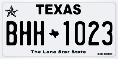 TX license plate BHH1023