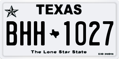 TX license plate BHH1027