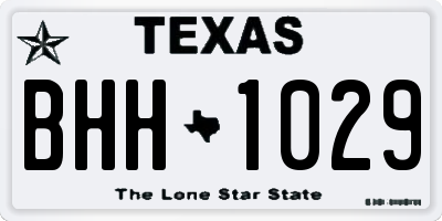 TX license plate BHH1029