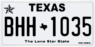 TX license plate BHH1035