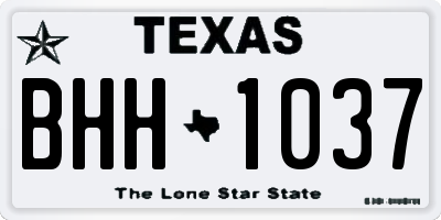 TX license plate BHH1037