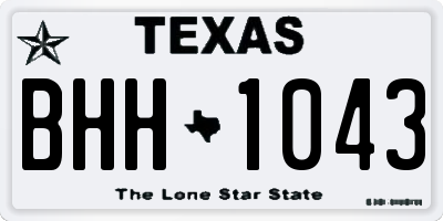 TX license plate BHH1043