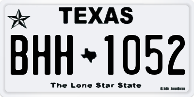 TX license plate BHH1052