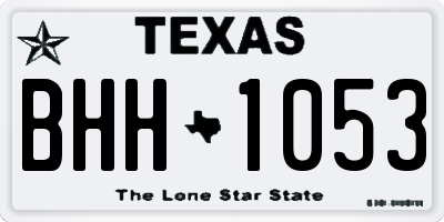 TX license plate BHH1053