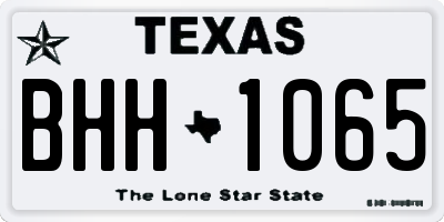TX license plate BHH1065