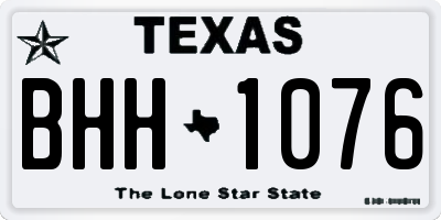 TX license plate BHH1076