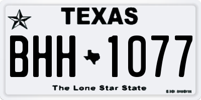 TX license plate BHH1077