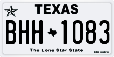 TX license plate BHH1083