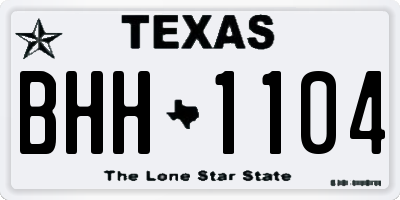 TX license plate BHH1104