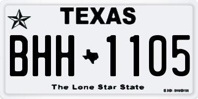 TX license plate BHH1105