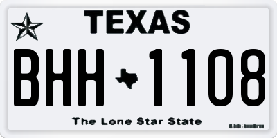 TX license plate BHH1108