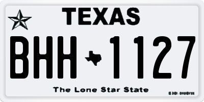 TX license plate BHH1127