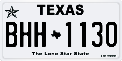 TX license plate BHH1130