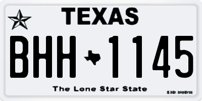 TX license plate BHH1145