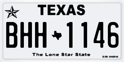 TX license plate BHH1146